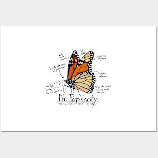 Mr Popularity (Monarch Butterfly, Annotated) Posters and Art